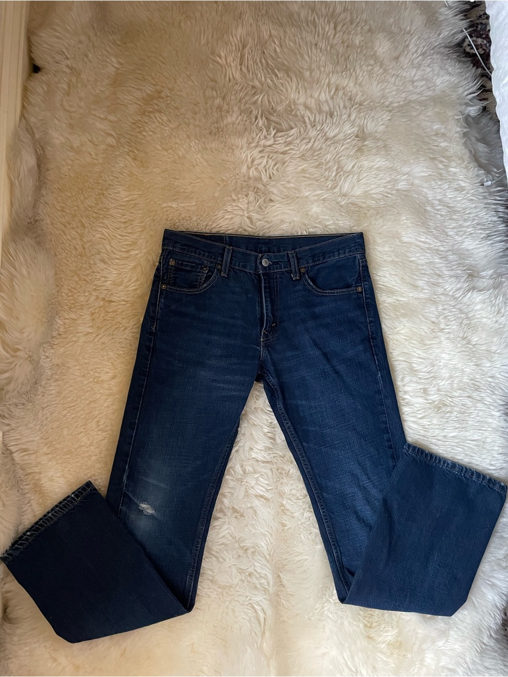 Vintage Levi's 527 men's dark wash distressed bootcut jeans